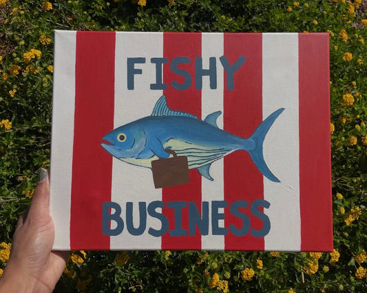 'Fishy Business' Canvas Painting